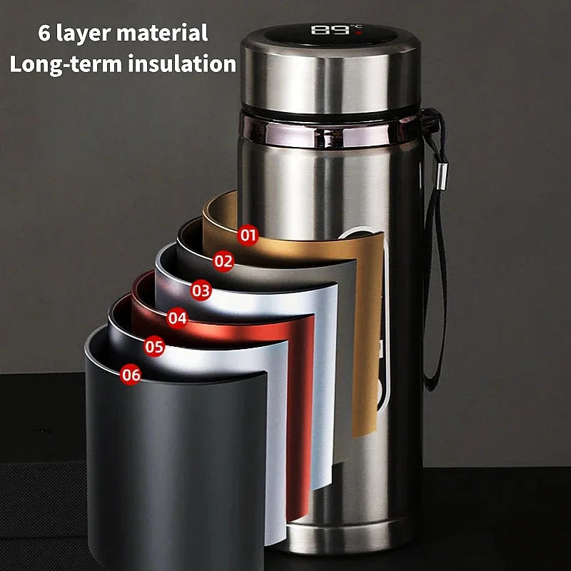 1000ML Stainless Steel Thermos Cup with LED Temperature Display 304 Tea Water Bottle Car Vacuum Flask Thermal Kettle Bottle