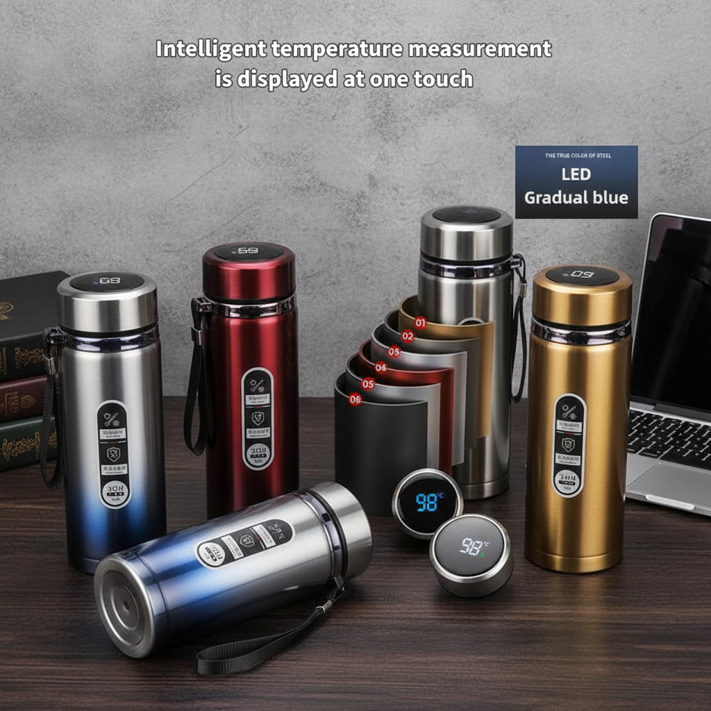 1000ML Stainless Steel Thermos Cup with LED Temperature Display 304 Tea Water Bottle Car Vacuum Flask Thermal Kettle Bottle